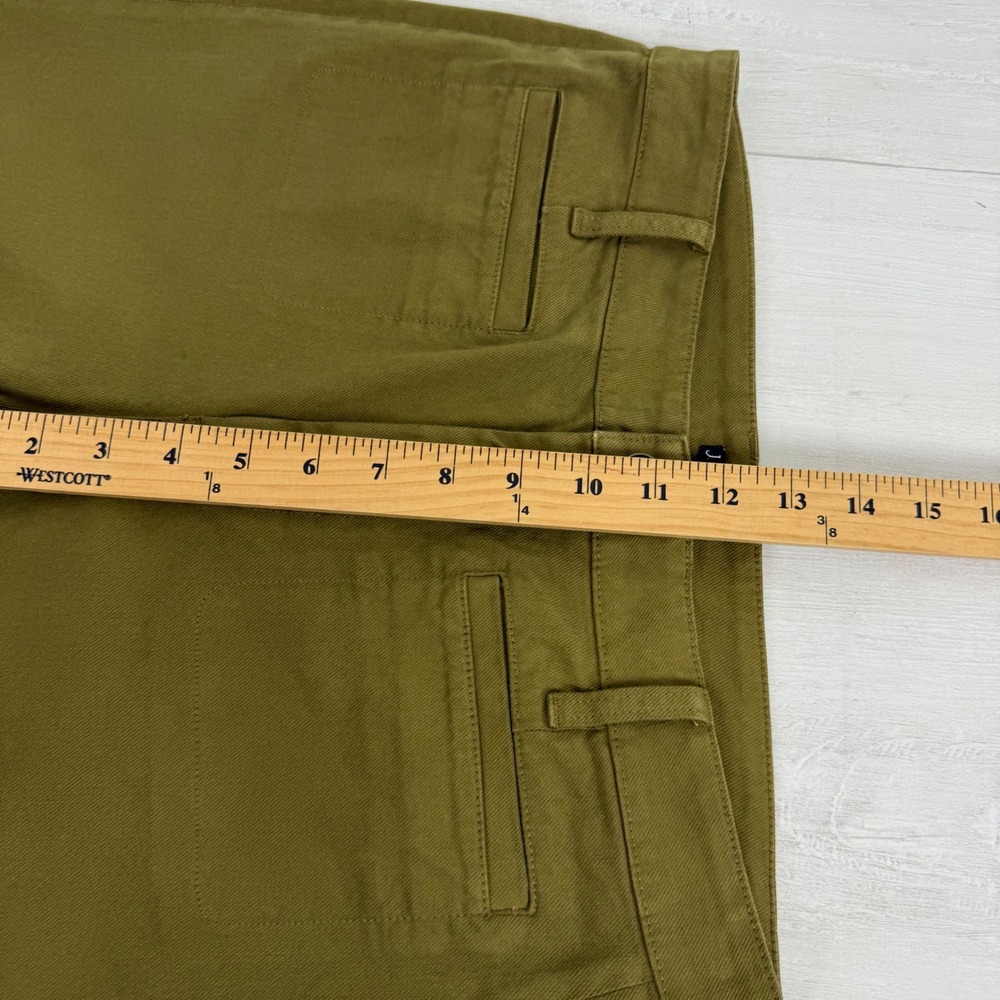 J.Crew High-Rise Flare Pants Womens 29 Tall Olive Green Stretch Cotton Twill - Picture 14 of 16